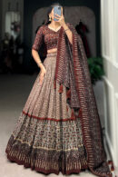 Radiant Floral Tusser Silk Lehenga Choli Set